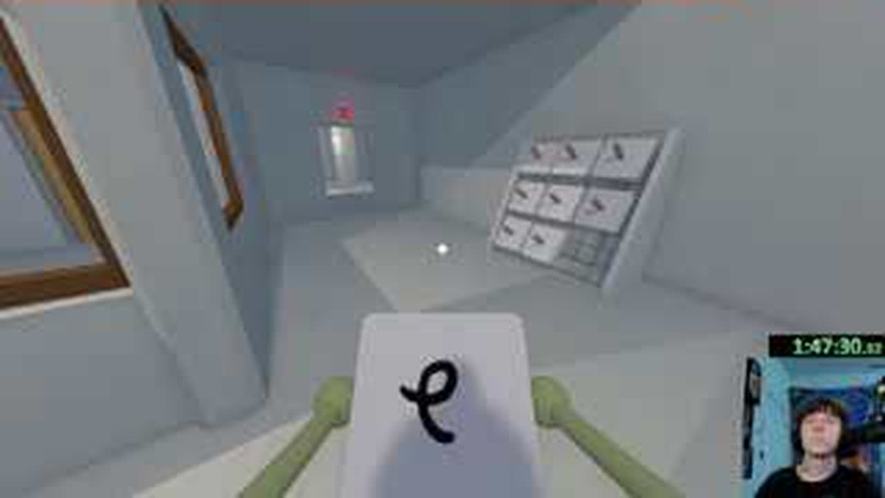 Two players separated by the viewing window in the BIG WALK invisible-symbol puzzle